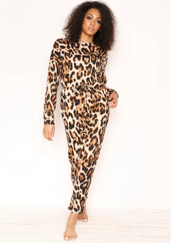 Willow Leopard Print Loungewear Set sold by Missy Empire