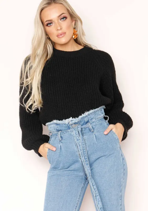 Immy Black Knit Jumper sold by Missy Empire