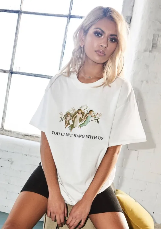 Kelli White Can't Hang Graphic Oversized T-Shirt made by Missy Empire