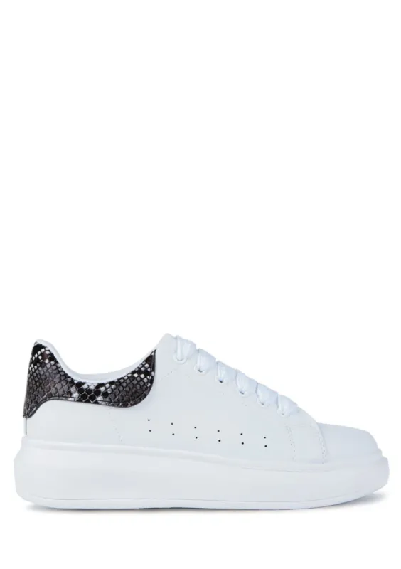 White Snake Print Chunky Trainers sold by Missy Empire