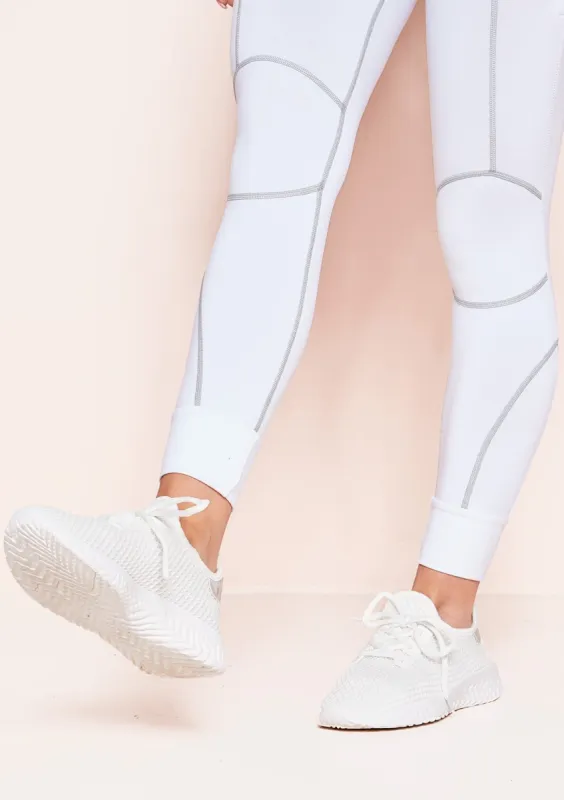 Ada White Mesh Runner Trainers sold by Missy Empire