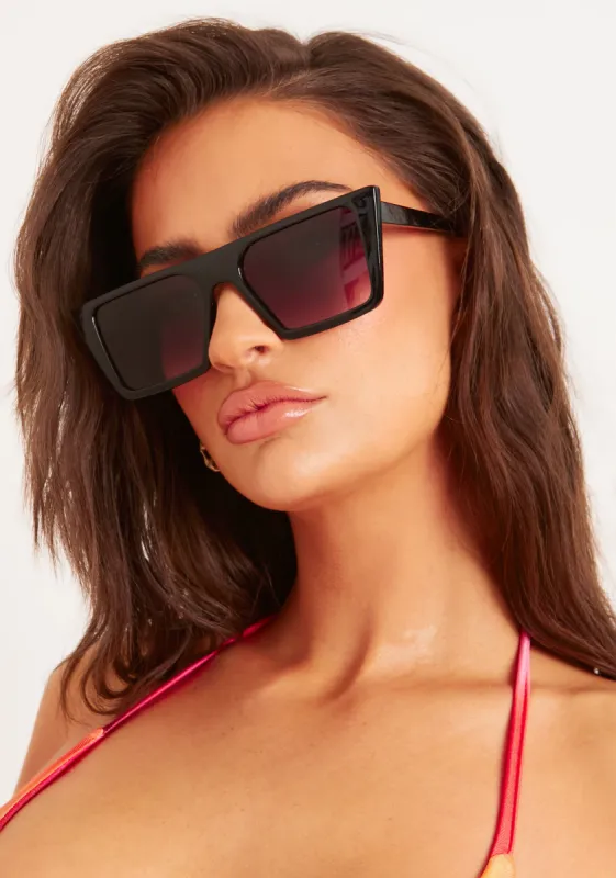 Kat Black Oversized Square Frame Sunglasses sold by Missy Empire