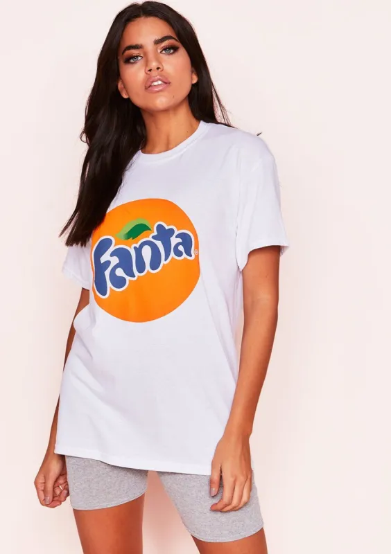 Zoey White Orange Graphic T-Shirt sold by Missy Empire