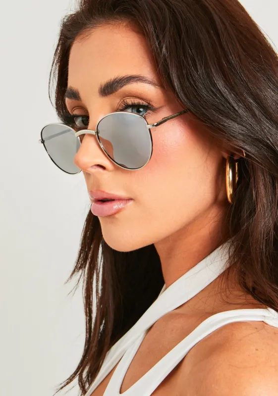 Penelope Black Classic Aviator Metal Frame Sunglasses sold by Missy Empire