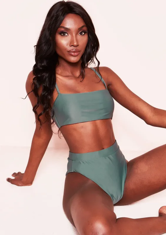 Jessie Khaki High Waist Bikini sold by Missy Empire
