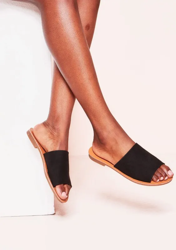 Ayla Black Mule Sandals sold by Missy Empire