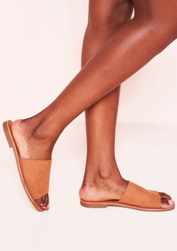 Ayla Tan Mule Sandals sold by Missy Empire