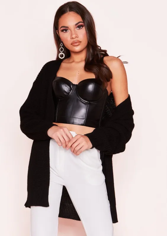 Miriam Black Knit Cardigan sold by Missy Empire