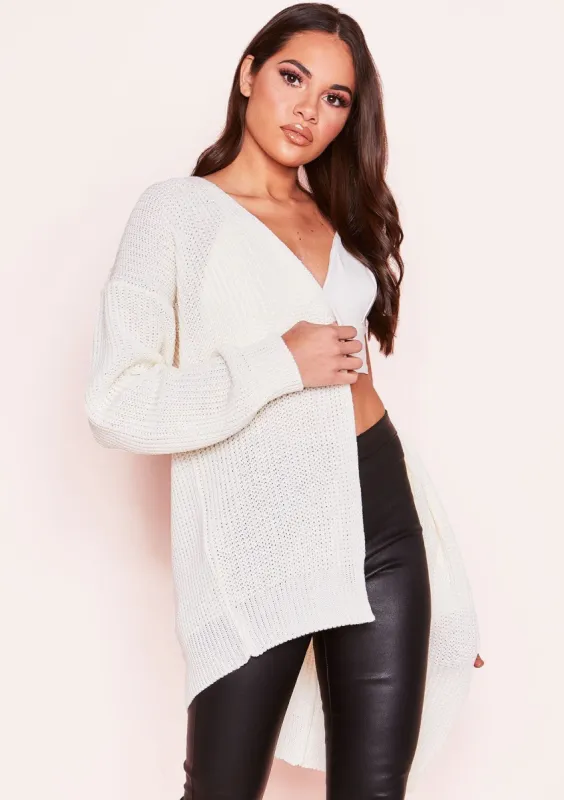 Miriam Cream Knit Cardigan sold by Missy Empire