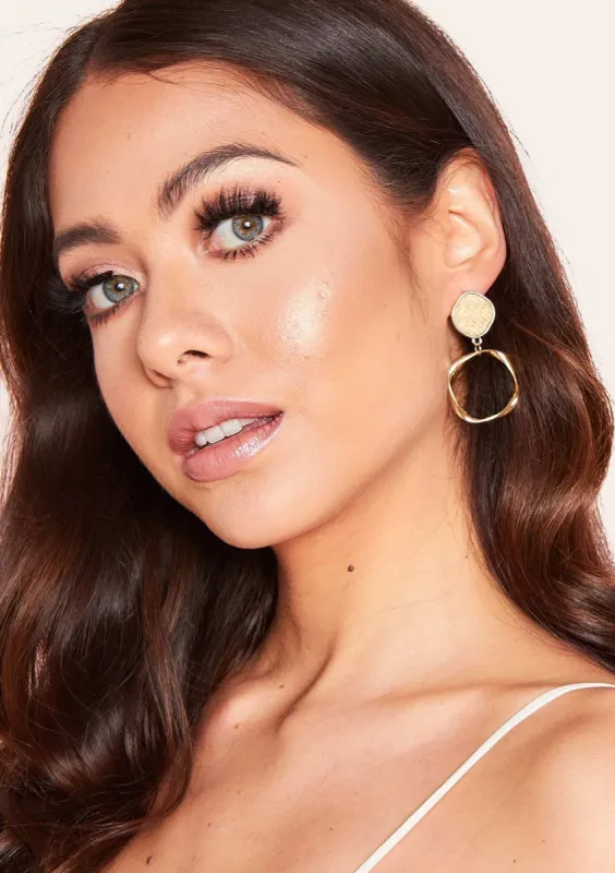 Bri Gold Woven Circle Earrings sold by Missy Empire