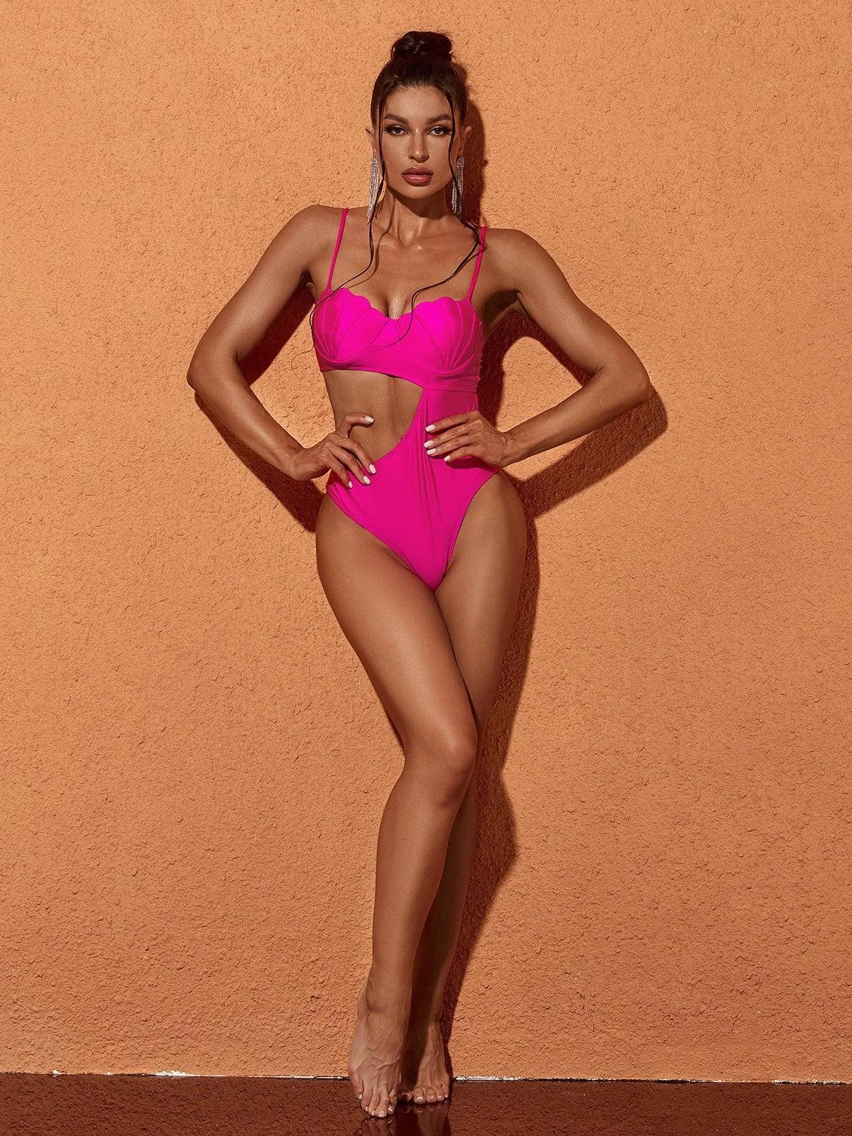 Codi Cutout One Piece Swimsuit In Hot Pink sold by Mew Mews product image thumbnail 2