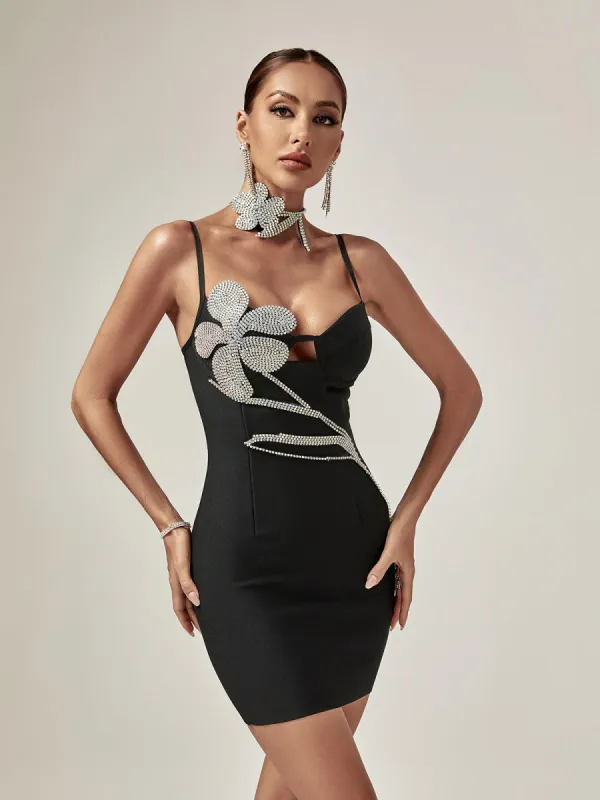 Alexia Embellished Spaghetti Bandage Dress sold by Mew Mews