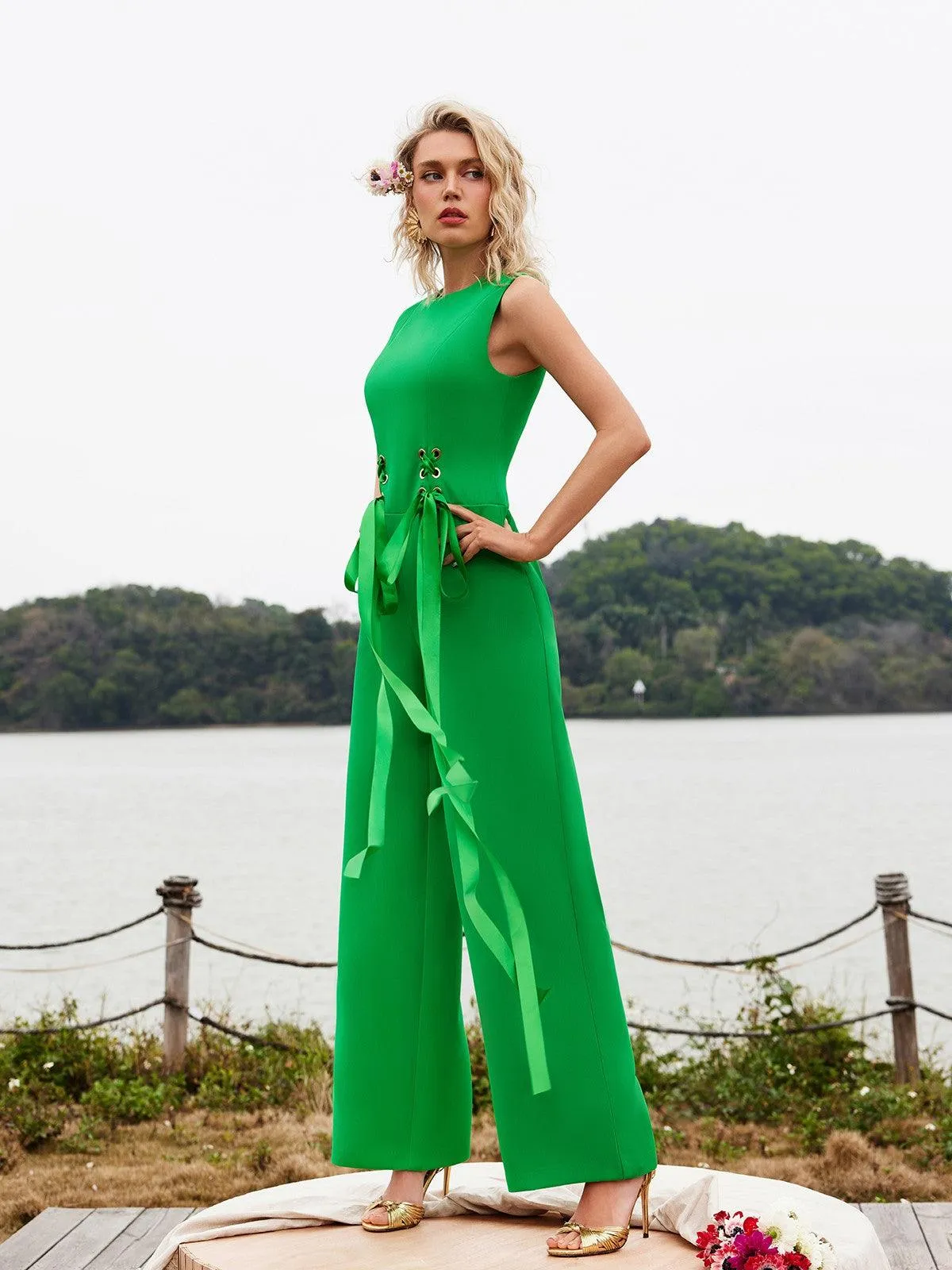 Samir Sleeveless Lacing Jumpsuit sold by Mew Mews product image thumbnail 4