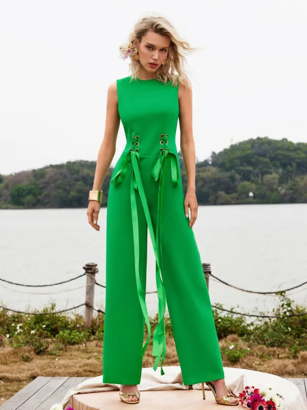 Samir Sleeveless Lacing Jumpsuit made by Mew Mews