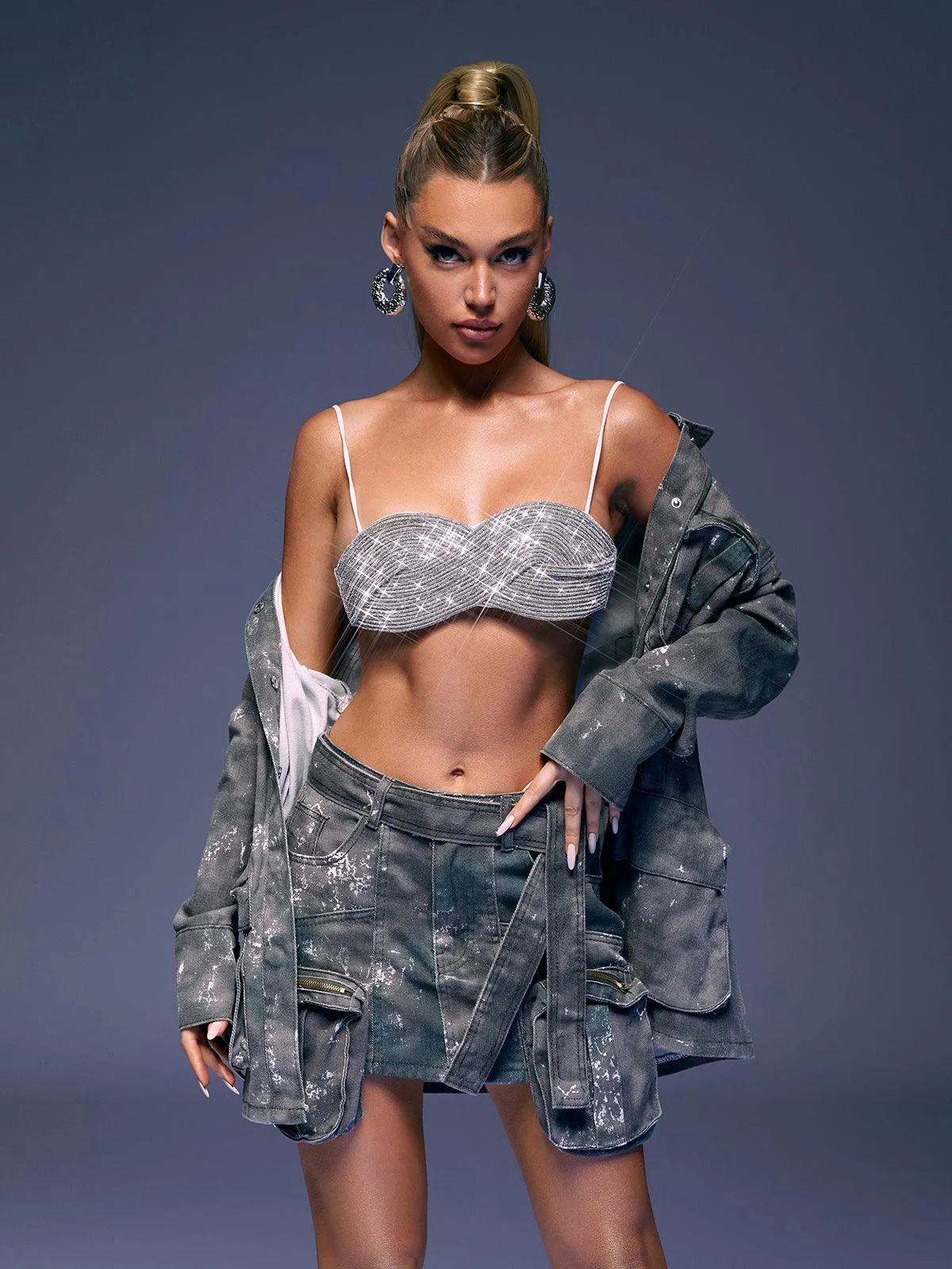 Eloisa Crystal Top In Silver sold by Mew Mews product image thumbnail 4