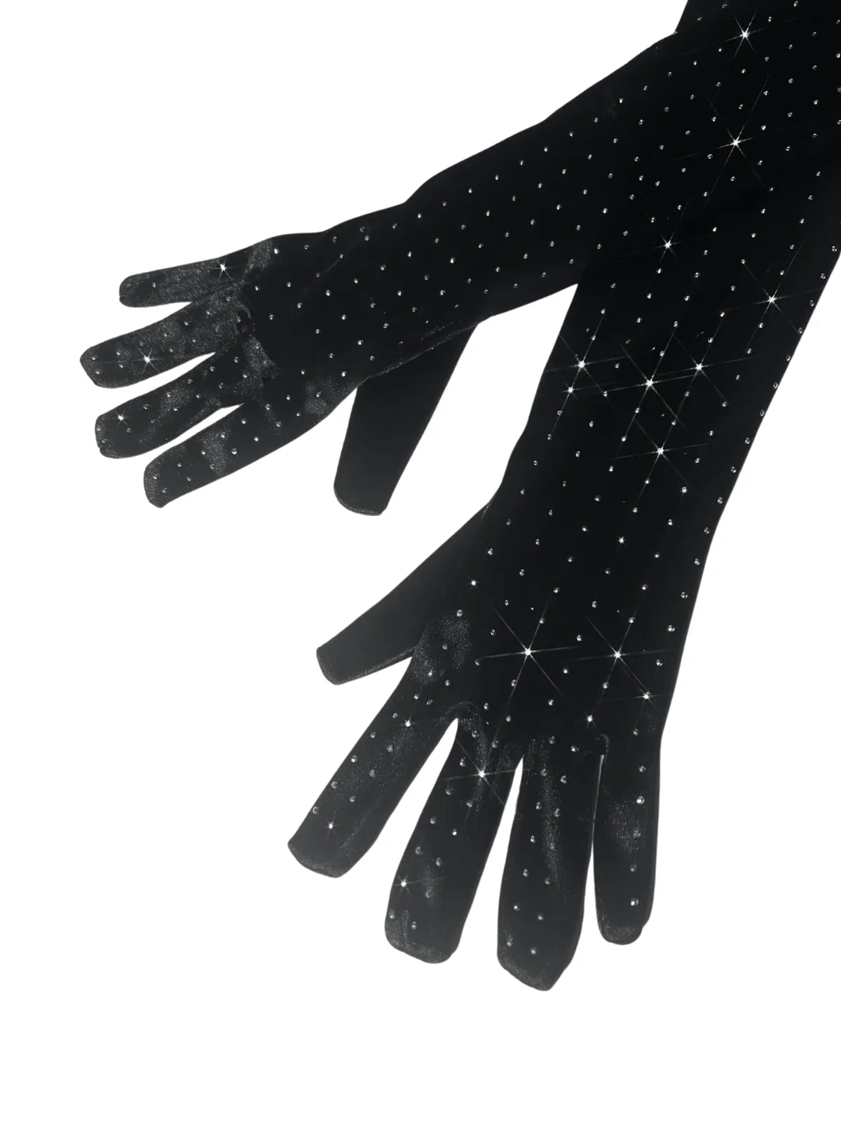 Ledie Rhinestone Gloves In Black sold by Mew Mews product image thumbnail 2
