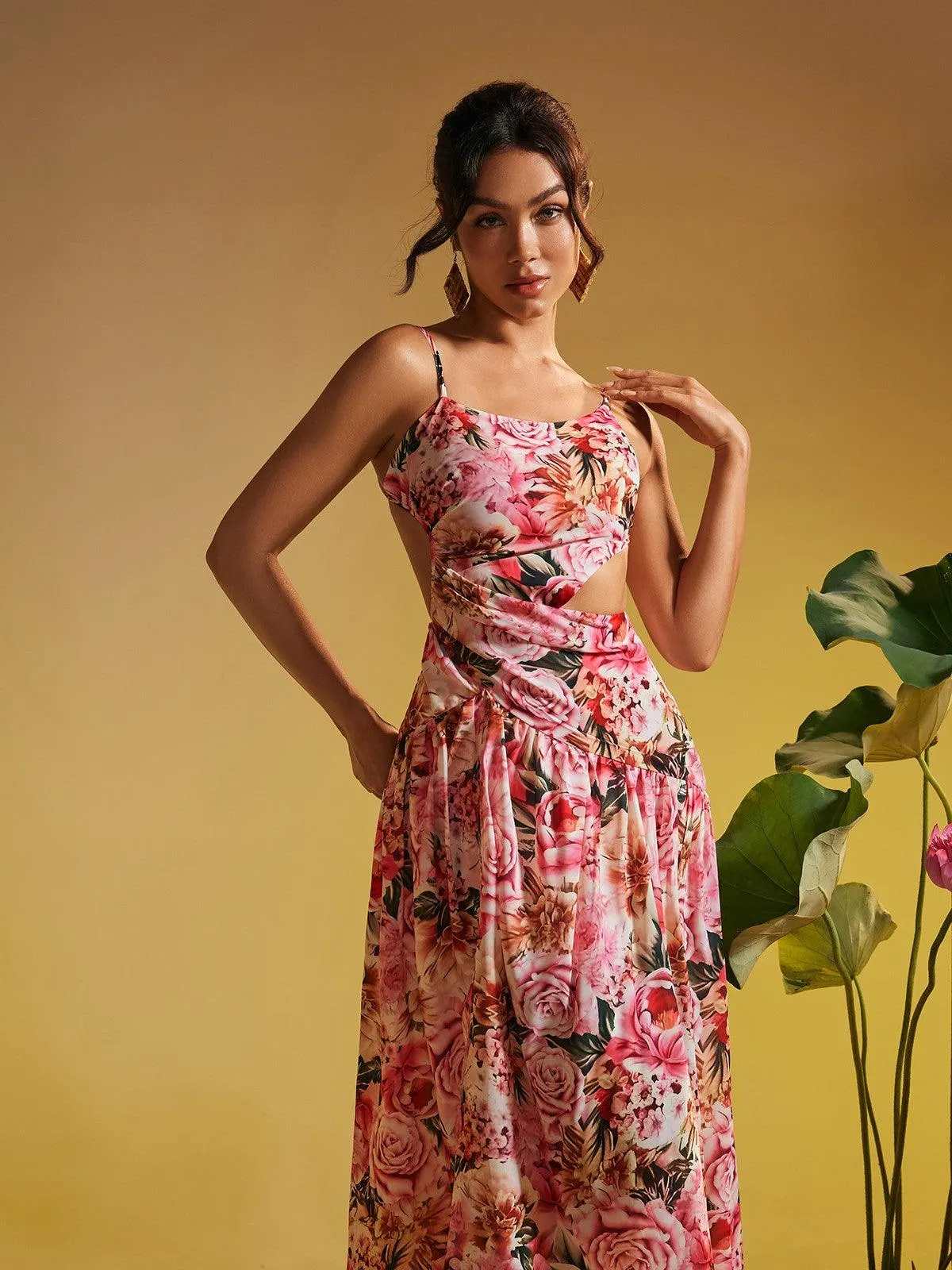 Acie Spaghetti Floral Print Midi Dress sold by Mew Mews product image thumbnail 2
