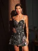 Abril Spaghetti Embellished Mini Dress sold by Mew Mews