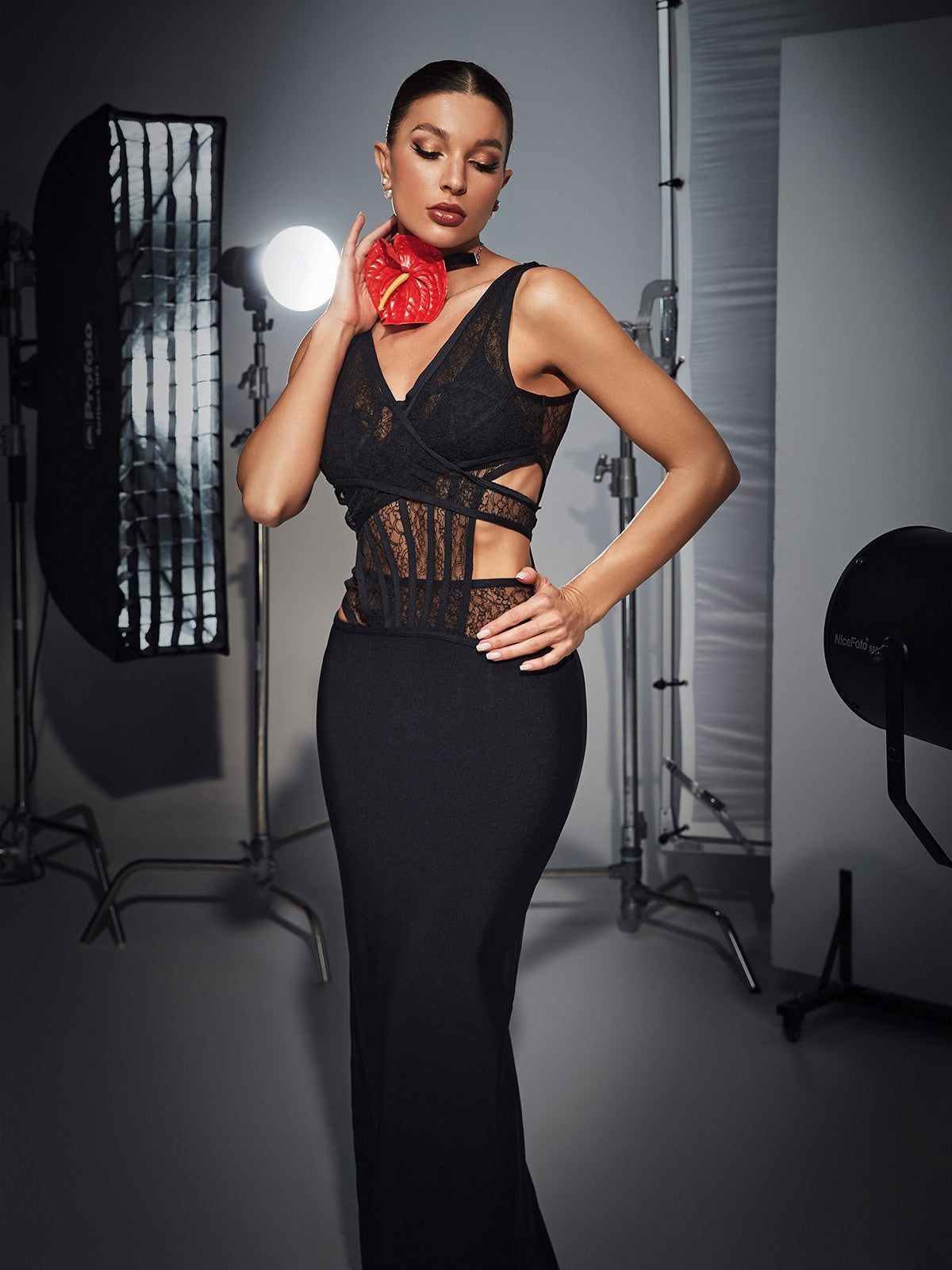 Sutton Cutout Patchwork Lace Bandage Dress sold by Mew Mews product image thumbnail 2