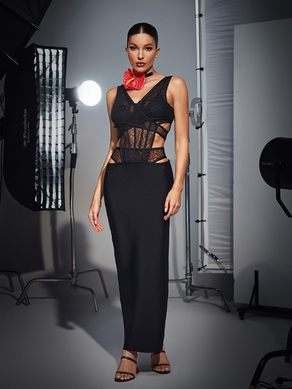 Sutton Cutout Patchwork Lace Bandage Dress sold by Mew Mews product image thumbnail 4