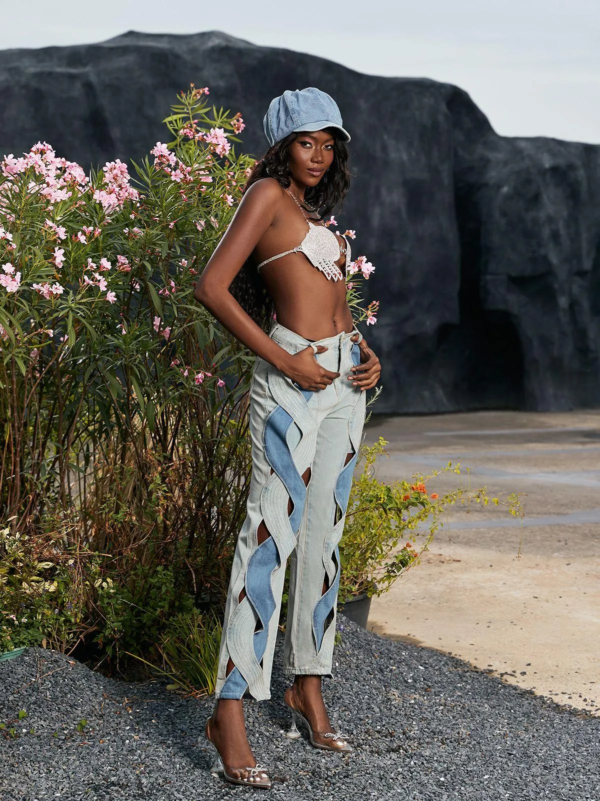 Mehetabel Cutout Denim Pants In Light Blue sold by Mew Mews product image thumbnail 4