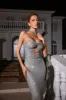 Tris Strapless Crystal Cutout Maxi Dress sold by Mew Mews
