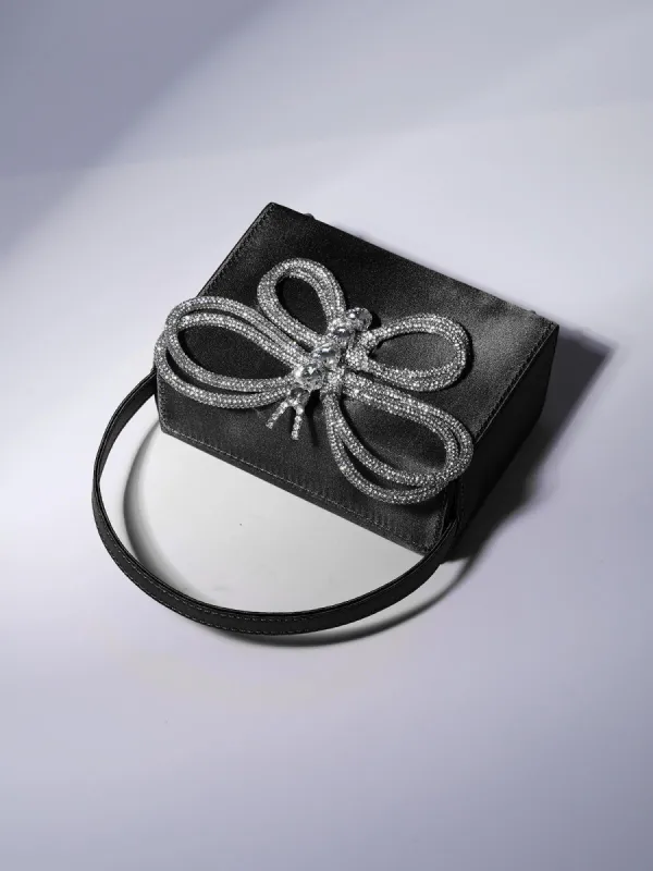 Fia Crystal Butterfly Clutch In Black sold by Mew Mews