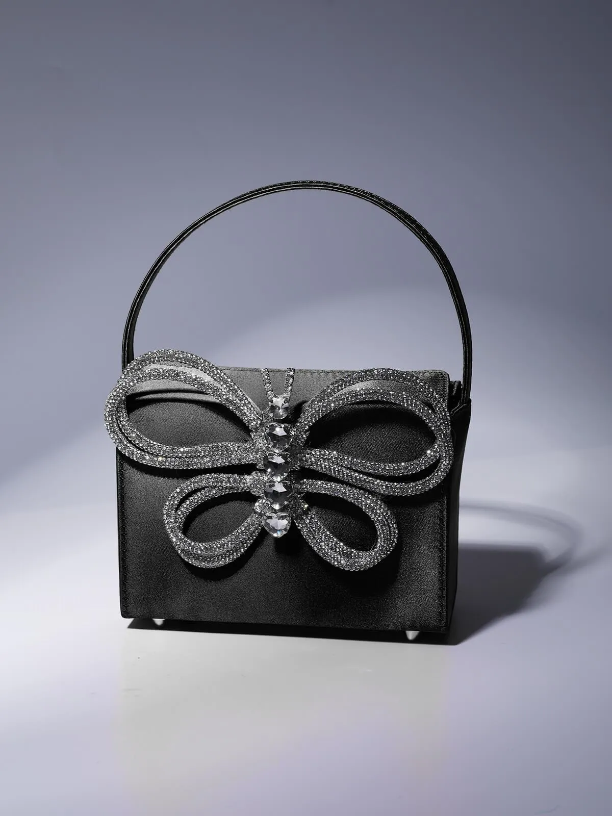 Fia Crystal Butterfly Clutch In Black sold by Mew Mews product image thumbnail 4