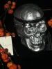 Alaric Silver Skull Clutch sold by Mew Mews