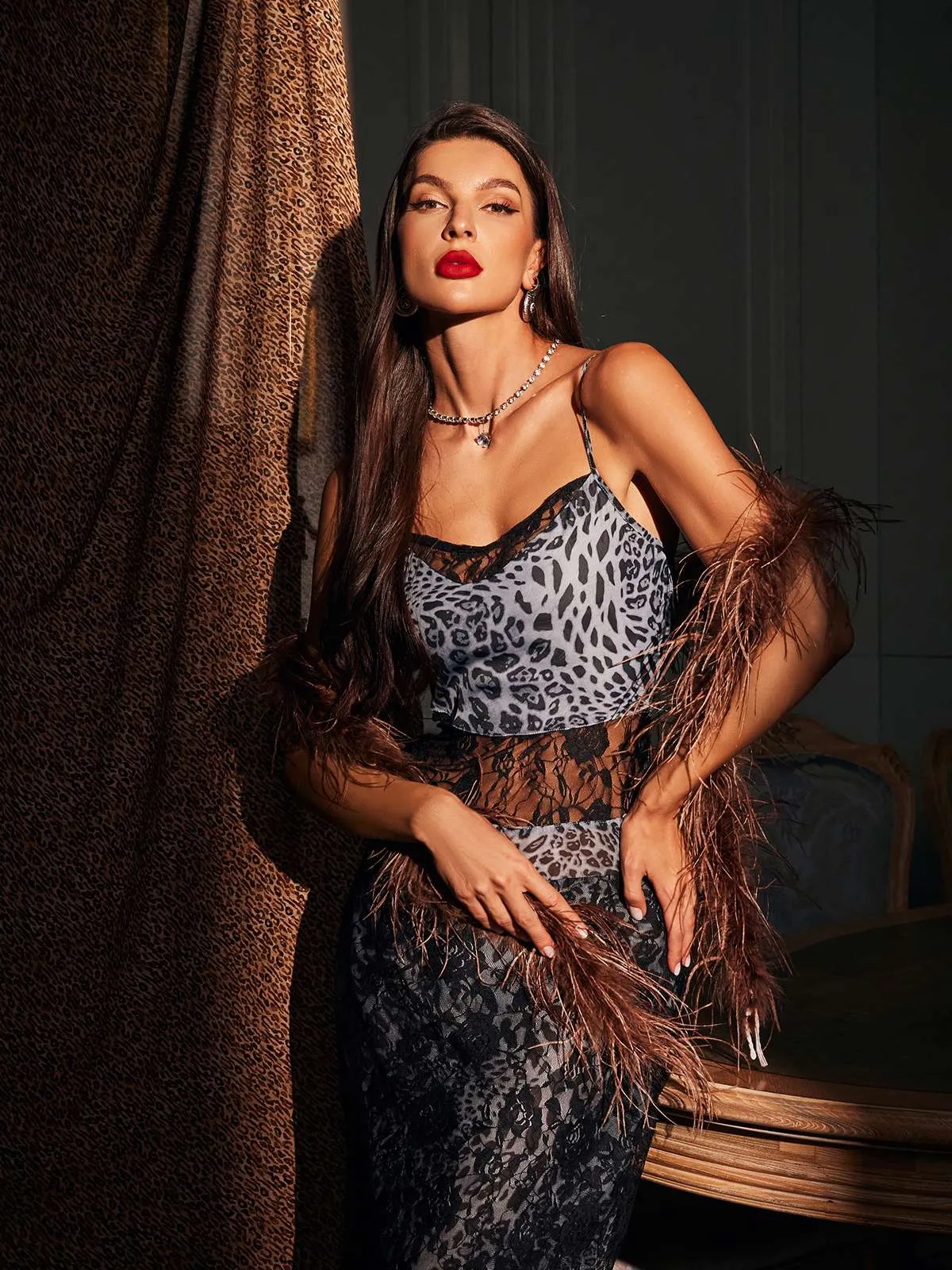 Richard Spaghetti Leopard Patchwork Maxi Dress sold by Mew Mews product image thumbnail 4