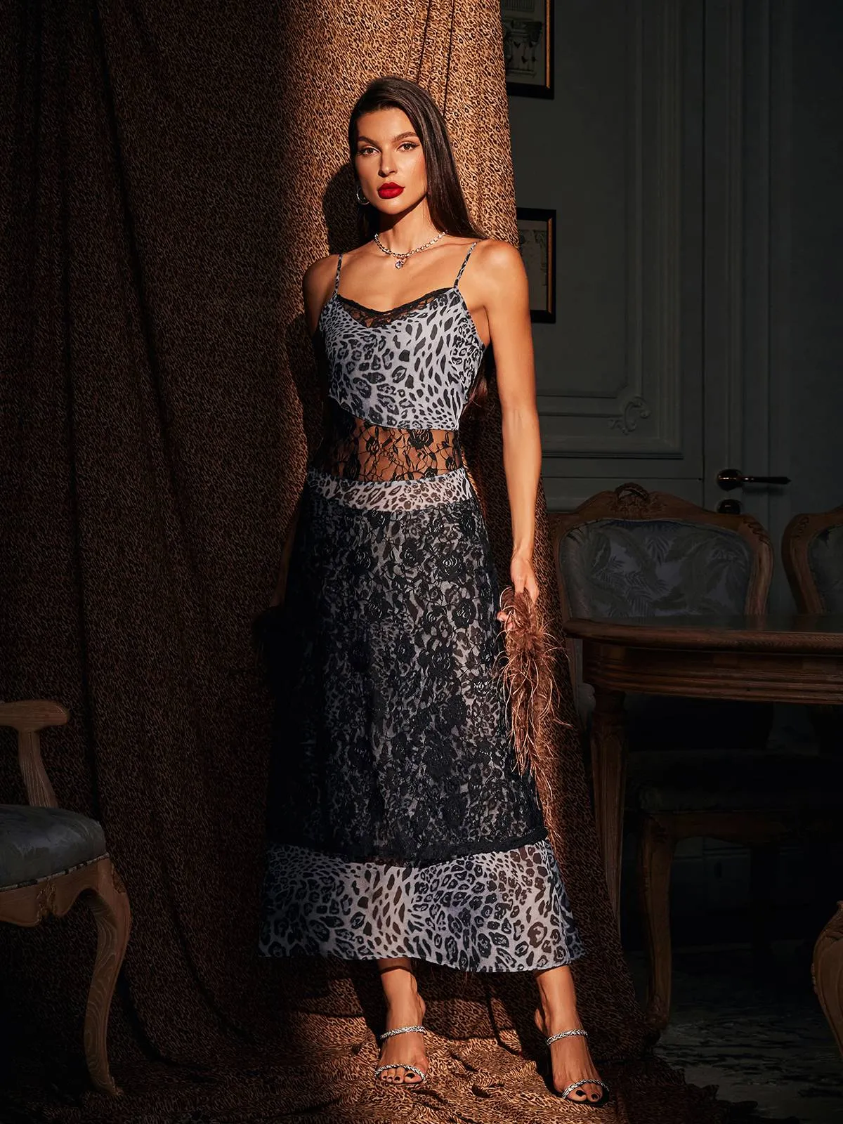 Richard Spaghetti Leopard Patchwork Maxi Dress sold by Mew Mews product image thumbnail 5