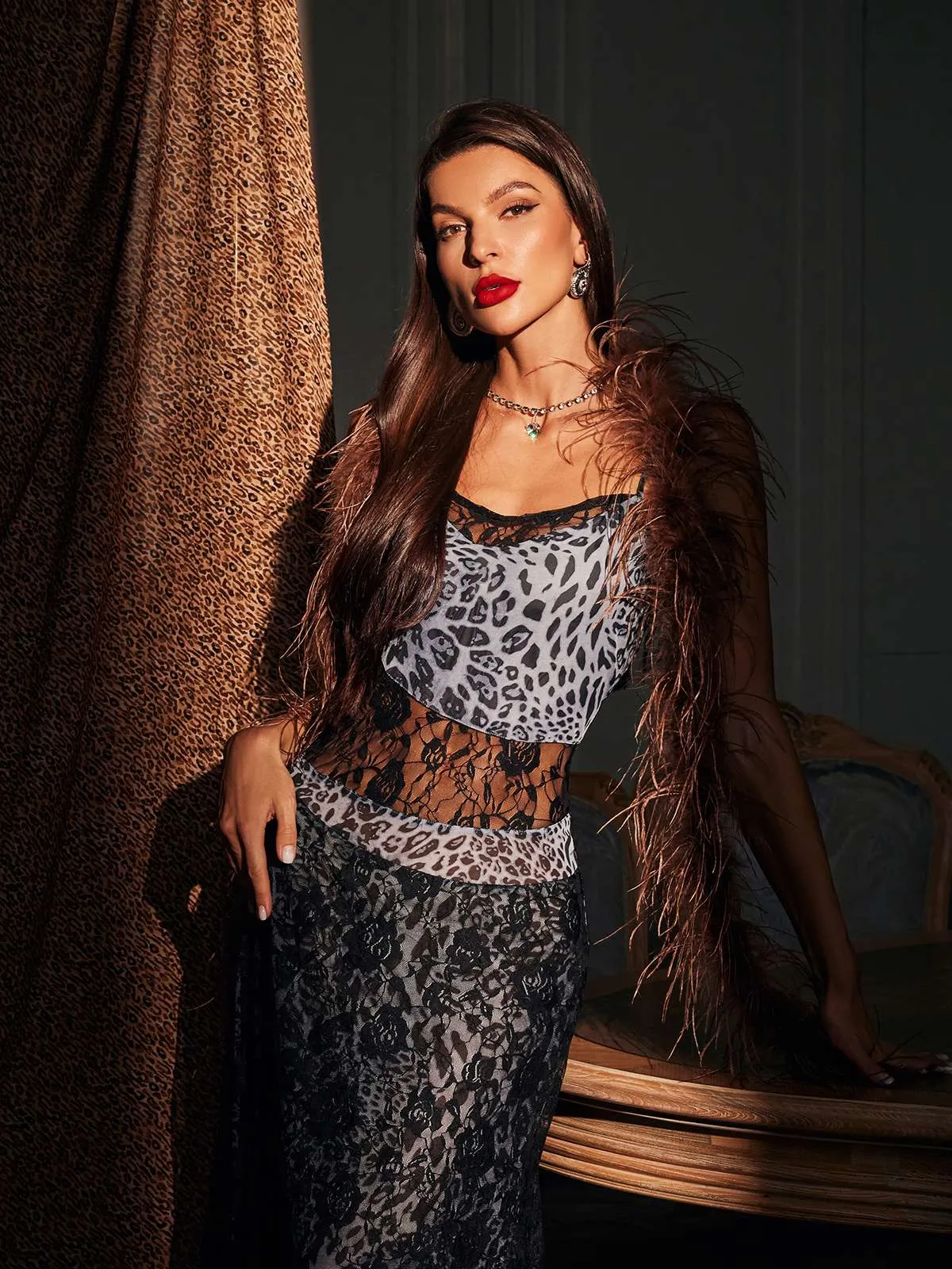 Richard Spaghetti Leopard Patchwork Maxi Dress sold by Mew Mews product image thumbnail 2