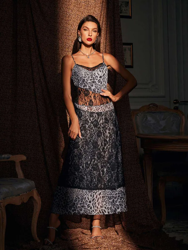 Richard Spaghetti Leopard Patchwork Maxi Dress sold by Mew Mews