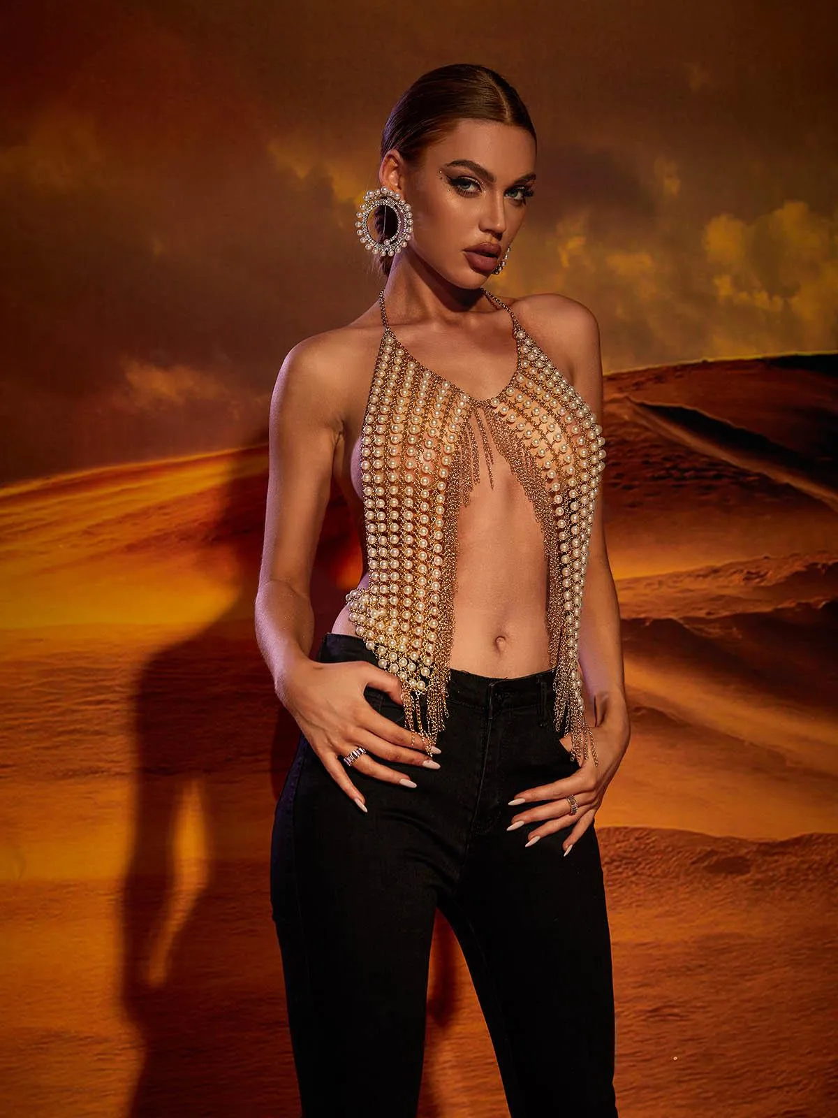 Desiree Pearl Woven Beaded Top sold by Mew Mews product image thumbnail 2