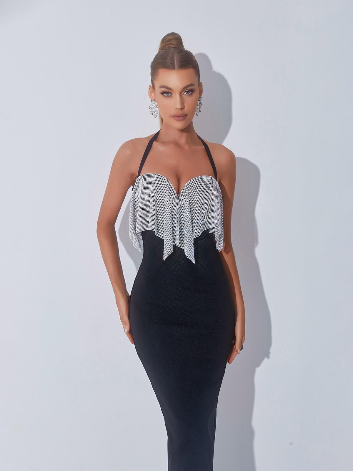 Rosaline Halterneck Split Bandage Dress sold by Mew Mews product image thumbnail 5