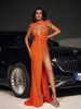Ekaterina Pearl Fringe Split Maxi Dress sold by Mew Mews