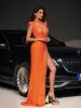 Ekaterina Pearl Fringe Split Maxi Dress sold by Mew Mews