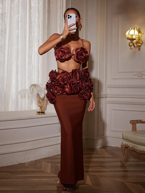 Irma Flower Bandage Skirt Set sold by Mew Mews