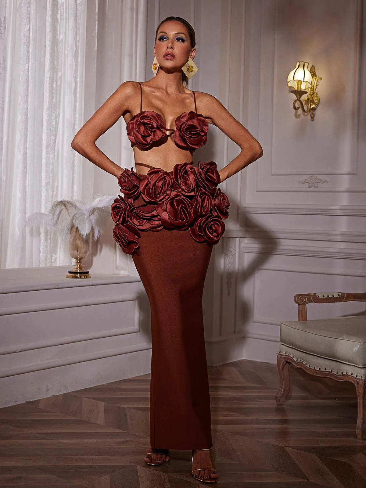 Irma Flower Bandage Skirt Set sold by Mew Mews product image thumbnail 5