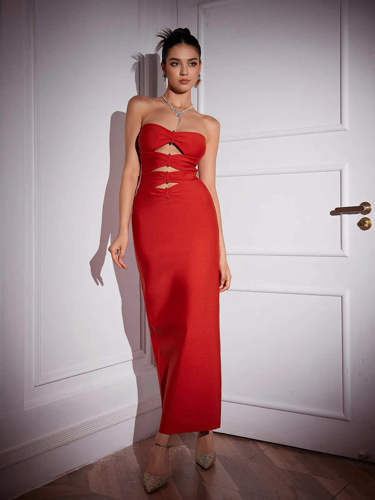 Jacquelyn Strapless Cutout Maxi Dress sold by Mew Mews product image thumbnail 3