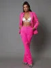 Indiana Floral Embellished Blazer Set In Hot Pink sold by Mew Mews