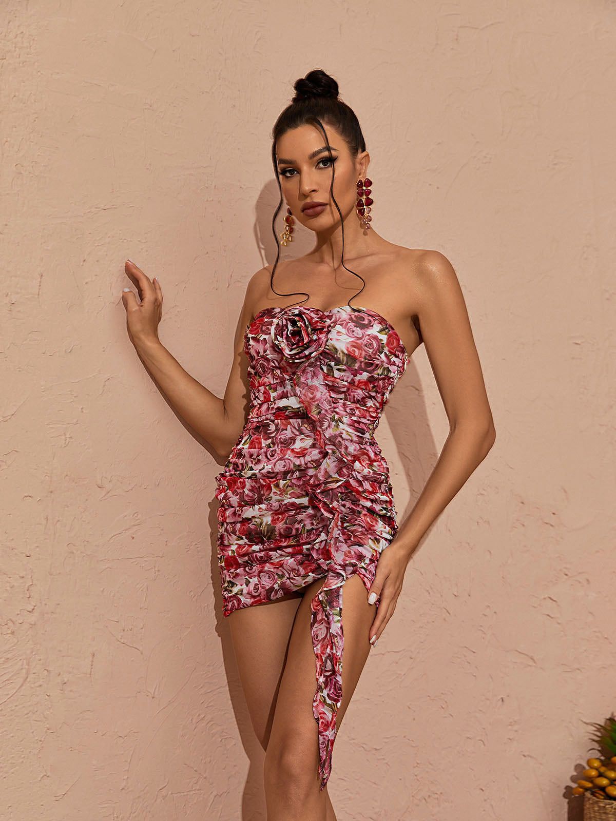 Aspen Strapless Floral Mini Dress sold by Mew Mews product image thumbnail 4