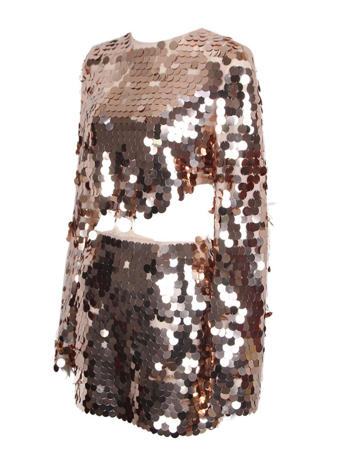 Philippine Long Sleeve Sequin Cutout Mini Dress sold by Mew Mews product image thumbnail 8