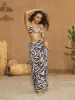 Shay Zebra Printed Bikini Three Piece Set sold by Mew Mews