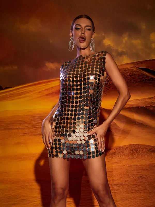 Nora Chainmail Mini Dress sold by Mew Mews