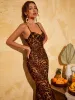 Melany Leopard Print Spaghetti Maxi Dress sold by Mew Mews