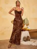 Melany Leopard Print Spaghetti Maxi Dress sold by Mew Mews