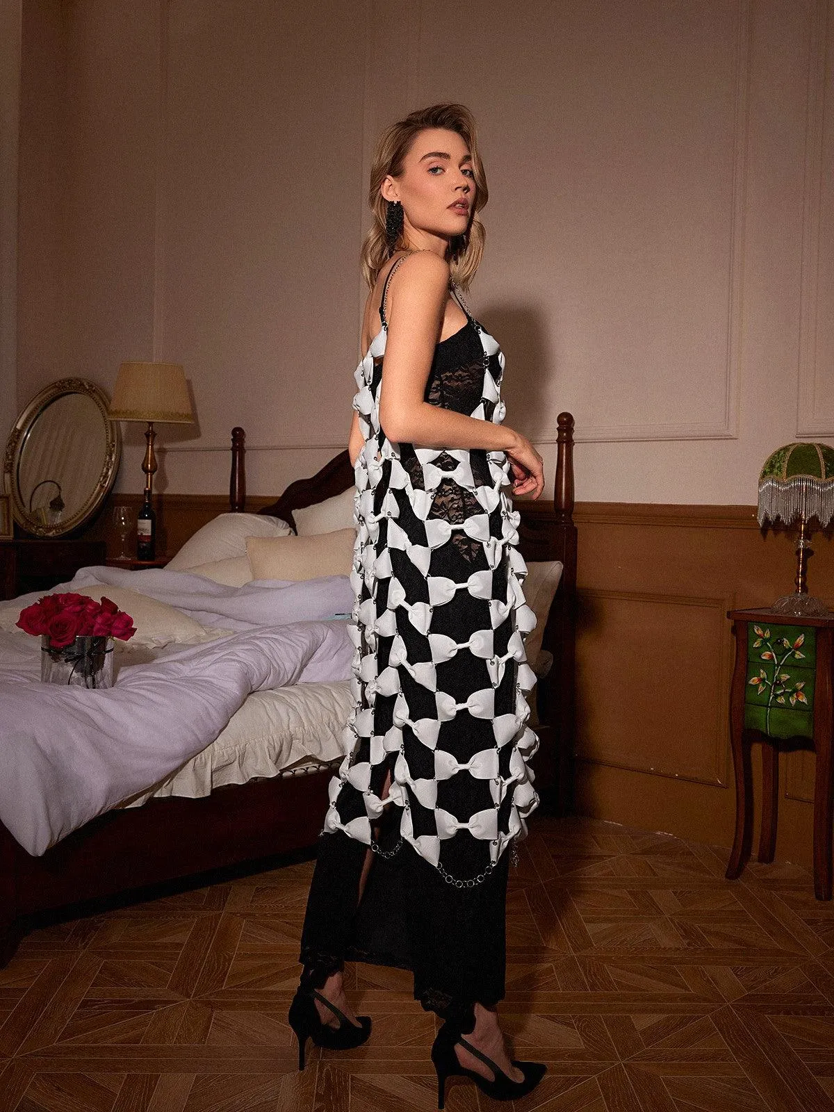 Nicolosi Spaghetti Bow Hollow Dress sold by Mew Mews product image thumbnail 3