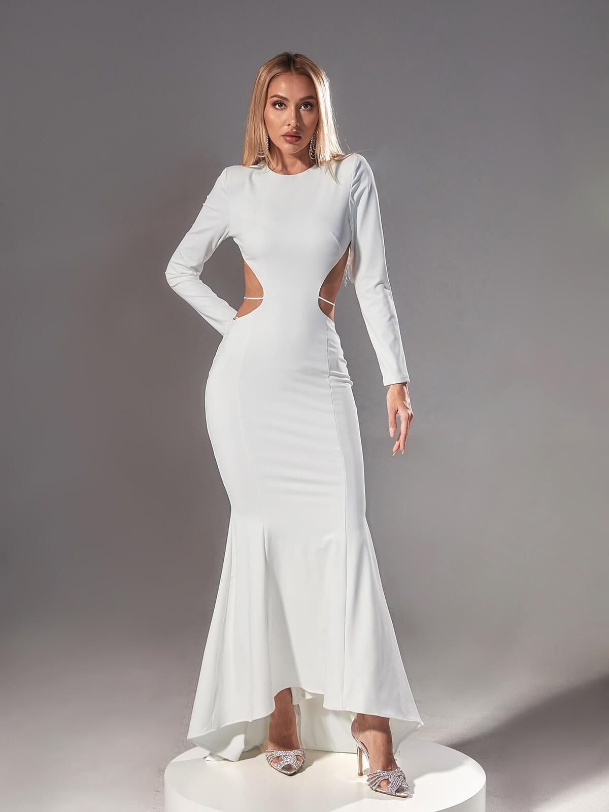 Elinor Backless Embellished Maxi Dress In White sold by Mew Mews product image thumbnail 3