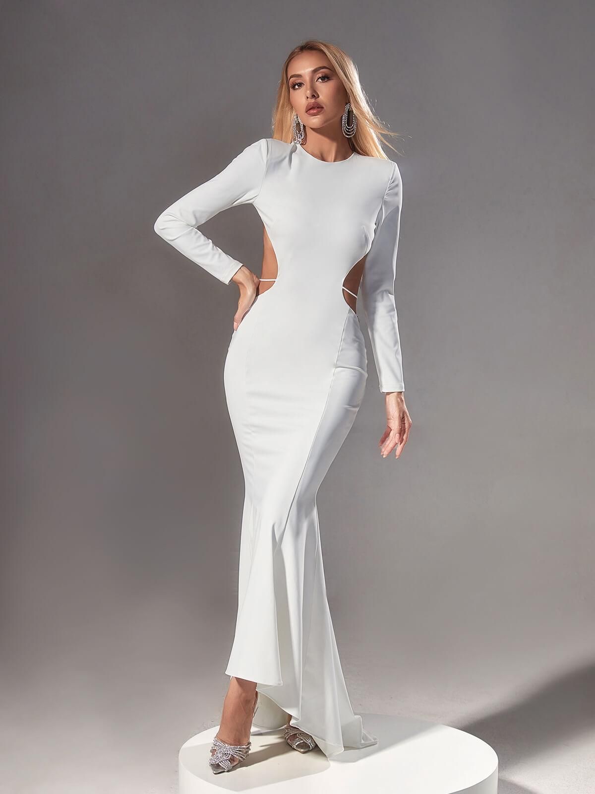 Elinor Backless Embellished Maxi Dress In White sold by Mew Mews product image thumbnail 2